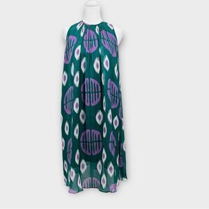 Sheridan French Sleeveless Knee Length Trapeze Dress In Green Women’s Size S